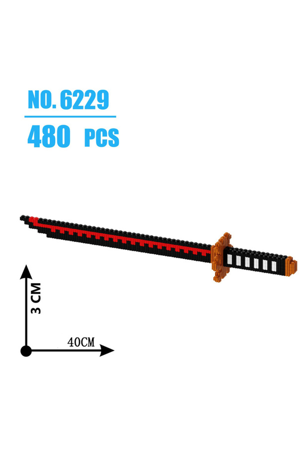 NO6629 480Pcs Samurai Sword Building Blocks Ninja Blade Katana Japanese Anime Butterfly Nichirin Kni