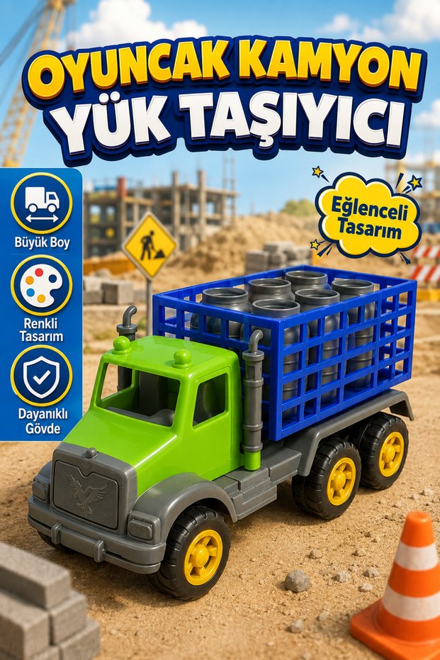 Toy Cargo Carrier Truck | Large Colorful Transport Vehicle Children's Toy
