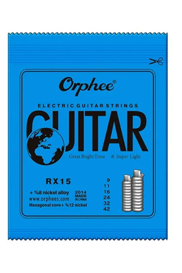 RX15 Orphee Electric Guitar Strings Carbon Steel Hexagonal Alloy Nickel Beginner Practice Strings El