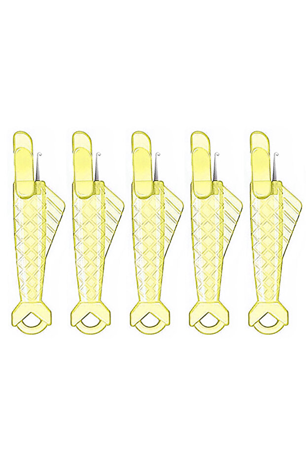 Small 5 PCS Yellow Mini Automatic Needle Threader DIY Tool Home Hand Sewing Machine Device Thread Au