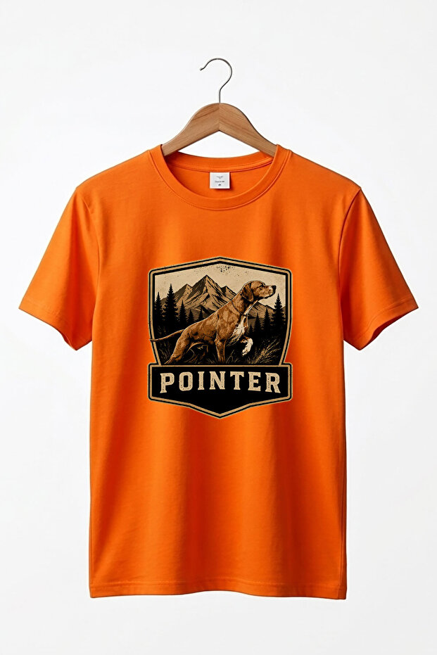 Hunting Hunting Pointer Hunter Dog Printed 100% Cotton Crew Neck Basic Tshirt