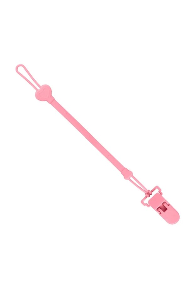 Pink Silicone Chain Fastened Strap for Baby Pacifier Teething Clip Newborn Teether Chain Nipple Hold
