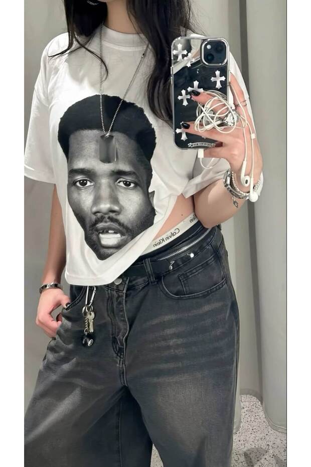Grilzz Baby Tee Kayık Yaka and Bisiklet Yaka Street Wear Styler Woman T-Shirt Tee Trend Top10 Supertee Design