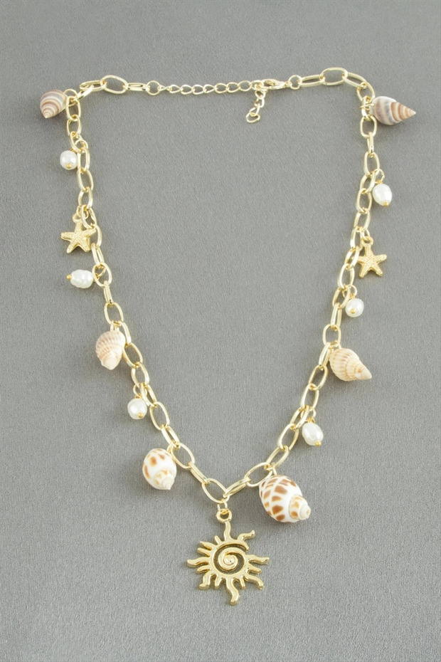 Sun Sea Shell Chain Necklace
