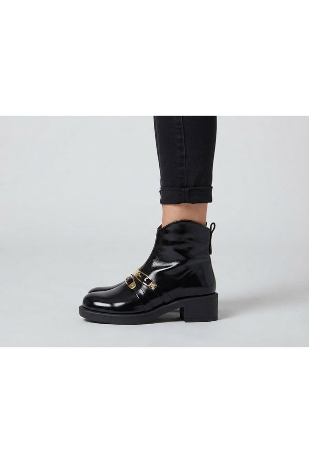 Genuine Leather Zippered Boots Women's Shoes