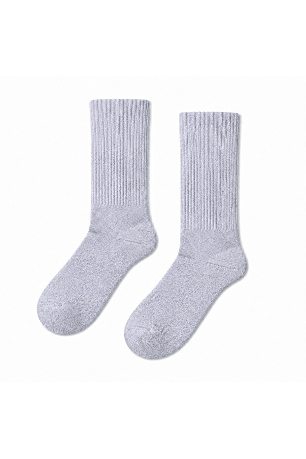 Gray Melange Half Terry Unisex Socks
