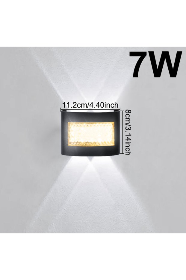 6500k-3000k-7W Modern LED Wall Lights for Indoor and Outdoor Use with Up and Down Lights for Living