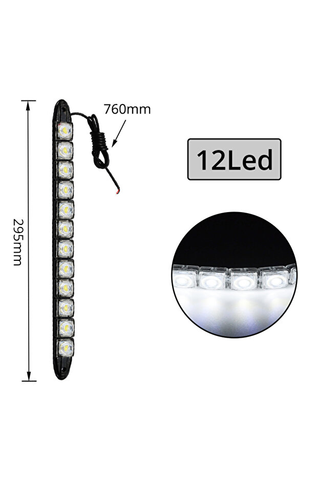 2X 12Led White Led 2X Daytime Running Lights Car Drl Led DC 12V White COB Fog Bulb Flexible Silicone