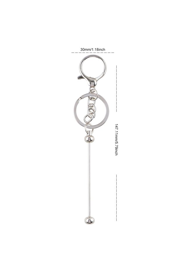 2pcs silver 2Pcs New Metal Keyring Bead Lobster Claw Clasp KeyChain DIY Bead For Jewelry Making Car