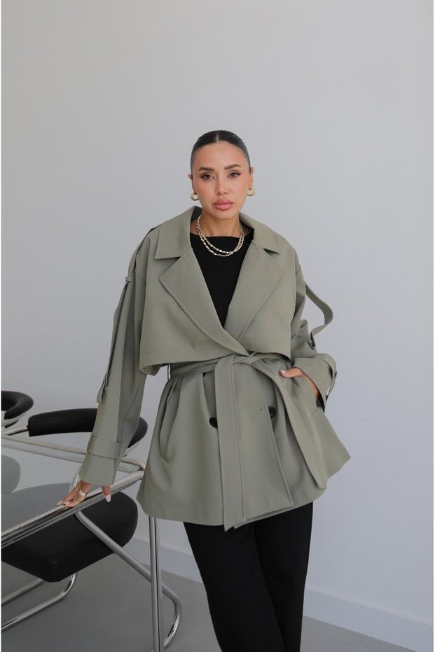 New Season Midi Length Belted Oversize Women's Trench Coat