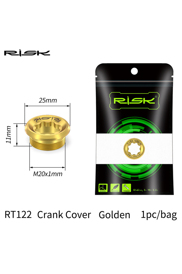 RT122 GD Risk M20*8 Titanium Alloy Crank Cover Cap for Deore/XT/XTR 105/SLX/UT/DA Bike Integrated Cr