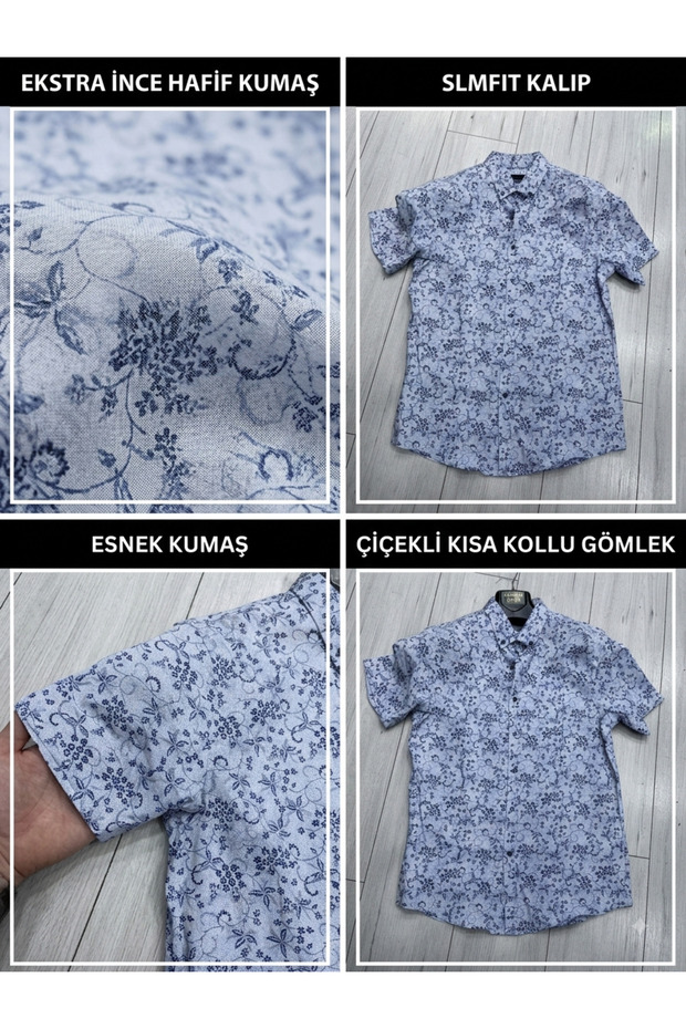 Summer Comfort: Floral, Slim, and Flexible Short-Sleeve Shirt Style and Comfort Combined: Slimfit Floral Shirt