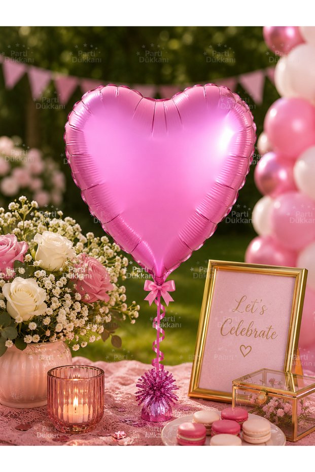 Pink 18 Inch Heart Foil Balloon Helium Compatible Birthday Valentine's Day Party Decoration