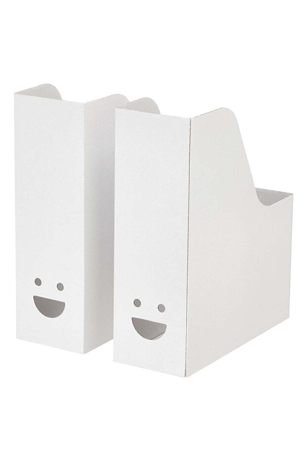 Magazine File, White Recycled Board, Foldable, Pack of 2