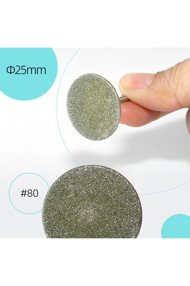 25mm - C grit HYTOOS 25mm/20mm Sanding Disc Shorten Nail Tips Diamond Nail Drill Bits Remove Cuticle