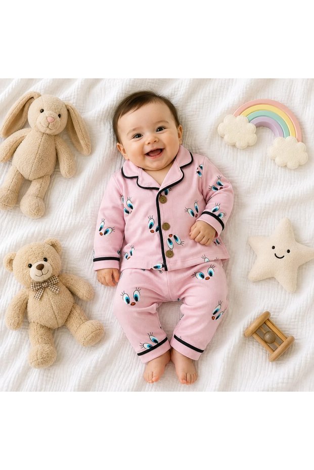 Twety printed button soft pajama set
