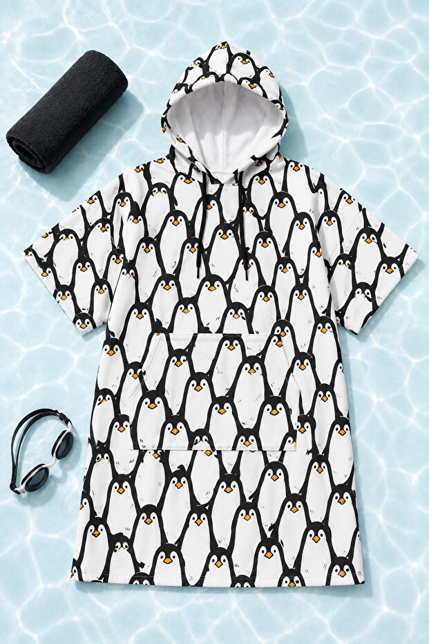 Pool Sea Poncho Bathrobe 100% Cotton