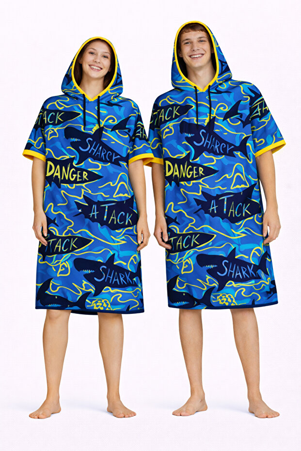 Pool Sea Poncho Bathrobe 100% Cotton