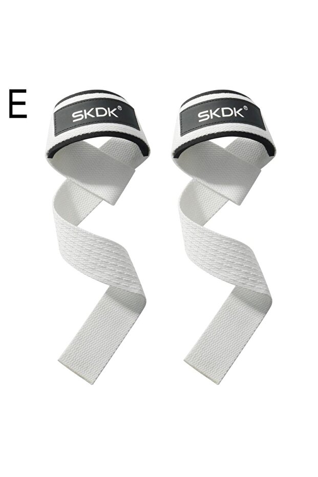 WHITE SKDK Silicone Weightlifting Straps Anti-Slip Lifting Wrist Wrist Crossfit Strength Hand Straps