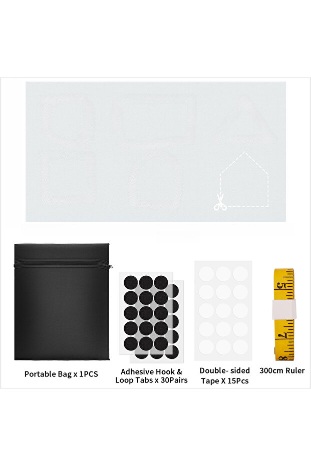 150x300cm White Blackout Blinds Stick On Temporary 1/1.5/2/3/4M No Drilling Black Out Blinds for Win