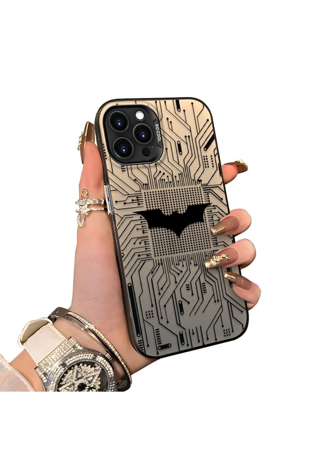 iPhone 14 Pro Max Compatible Hard Acrylic Back Silicone Edge Lens Protection Batman Case