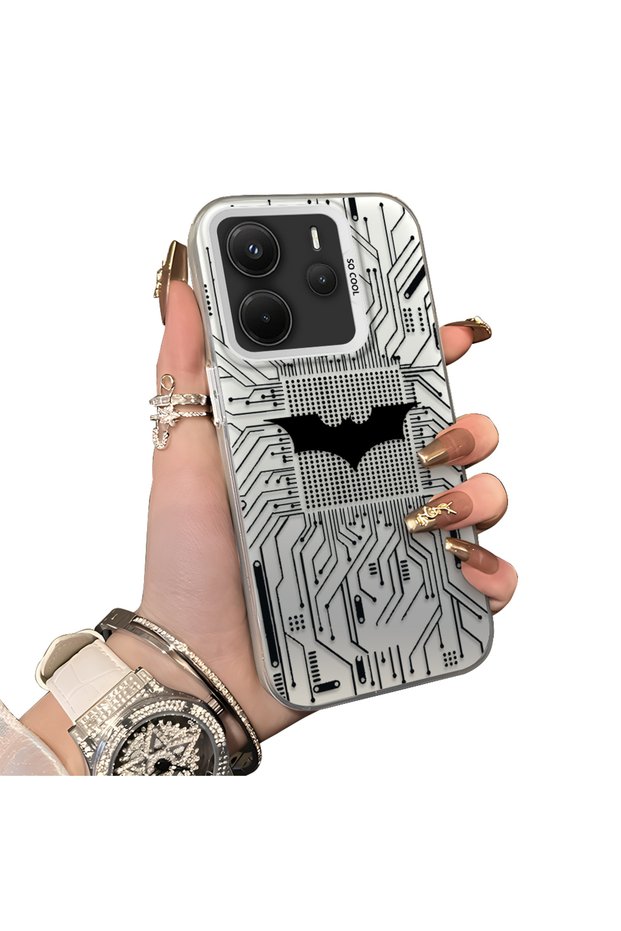 Xiaomi Redmi Note 14 4g Compatible Hard Acrylic Back Silicone Edge Lens Protection Batman Case