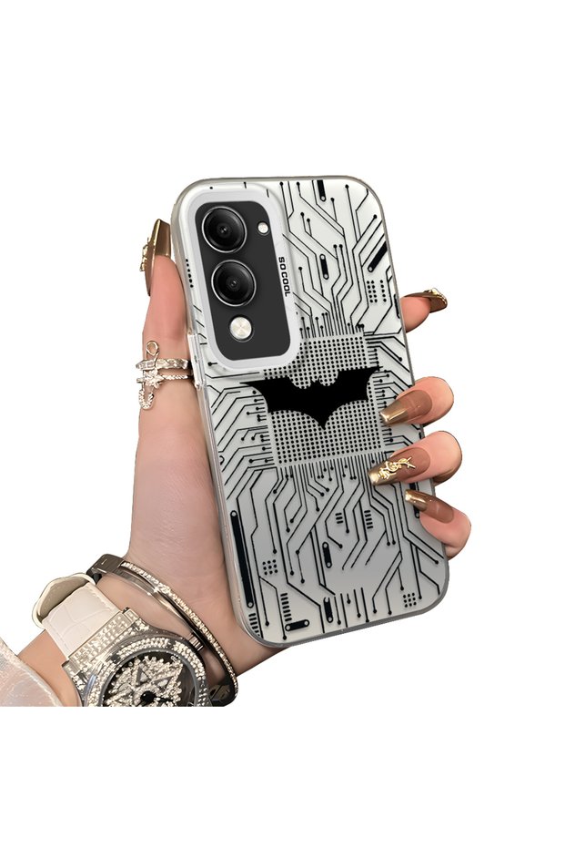 Vivo Y04 Compatible Hard Acrylic Back Silicone Edge Lens Protection Batman Case