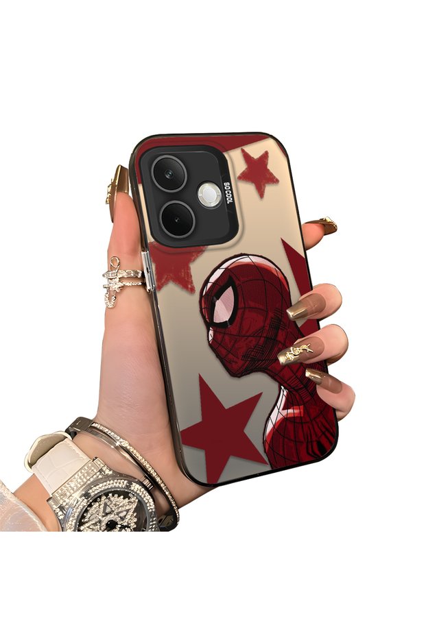 Oppo A5 Pro 4G/5G Compatible Hard Acrylic Back Silicone Edge Lens Protection Spiderman Case