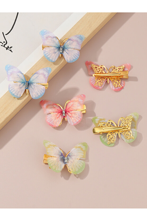 Set of 6 - Butterfly Hair Clips