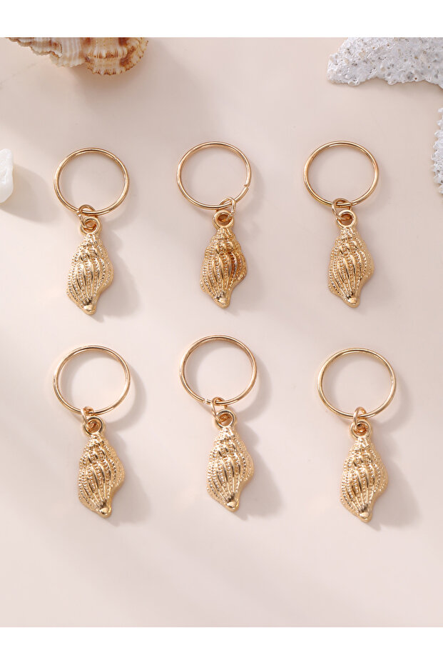 Set of 6 - Seashell Hair Charms