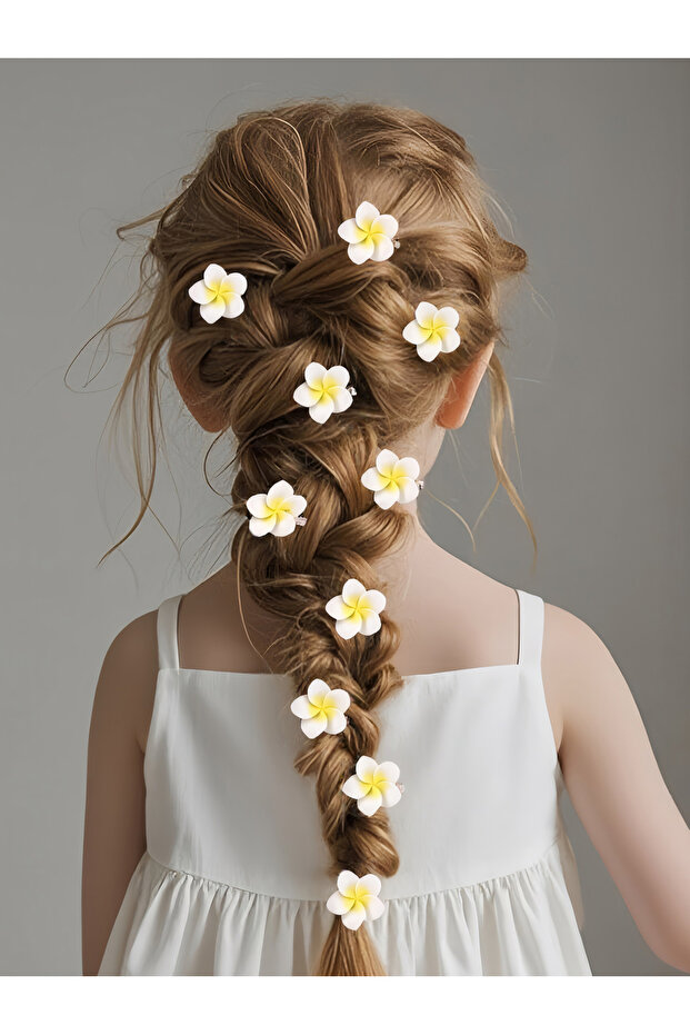 Set of 10 - Flower Hair Clips