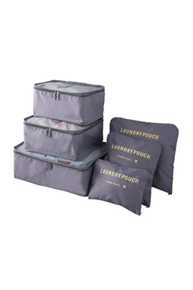 6-Piece Multi-Functional Organizer With Laundry Pouch Set Grey