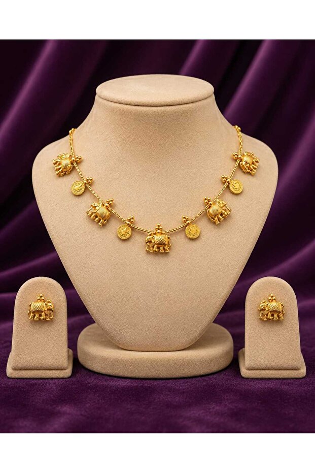 Gaja Coin Gold Necklace Set