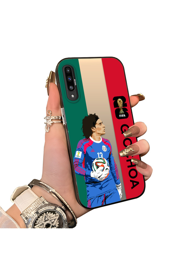 Samsung Galaxy A50/A50S/A30S Compatible Hard Acrylic Back Silicon Edge Lens Protection Football Player Case