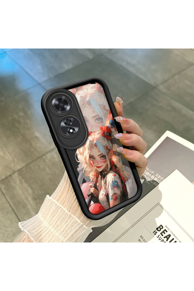 Oppo A60 Compatible Black Silicone Case Shockproof with Camera Protection