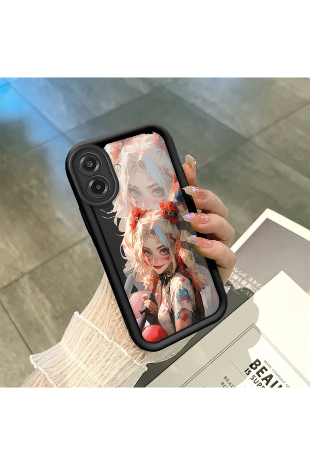 Samsung Galaxy A07 4g Compatible Black Silicone Case Shockproof with Camera Protection