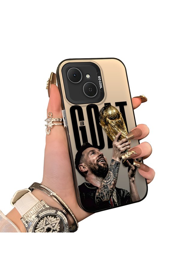 Tecno Spark 40C Compatible Hard Acrylic Back Silicone Edge Lens Protection Star Football Player Case