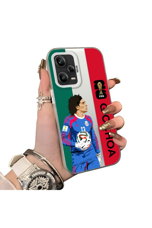 Xiaomi Redmi Note 12 Pro 5g Compatible Hard Acrylic Back Silicone Edge Lens Protection Star Football Player Case