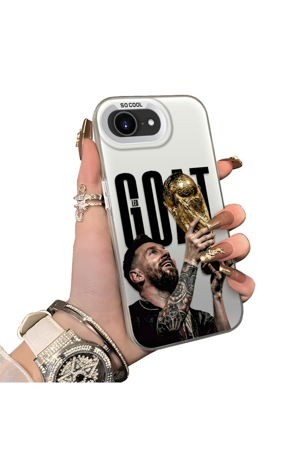 iPhone 17E Compatible Hard Acrylic Back Silicone Edge Lens Protection Star Football Player Case