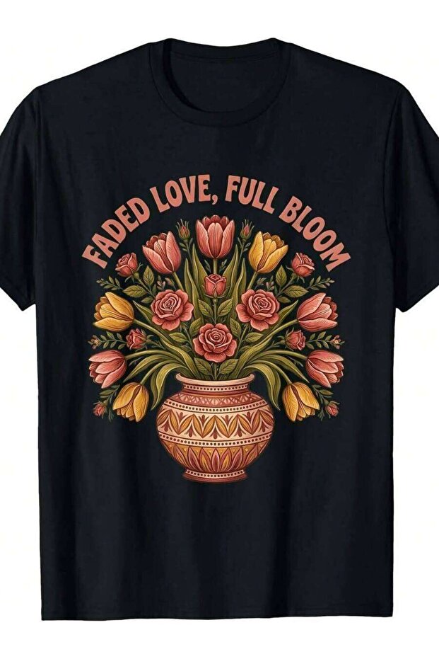 تي شيرت Faded Love Full Bloom Vintage Romance Spring Design