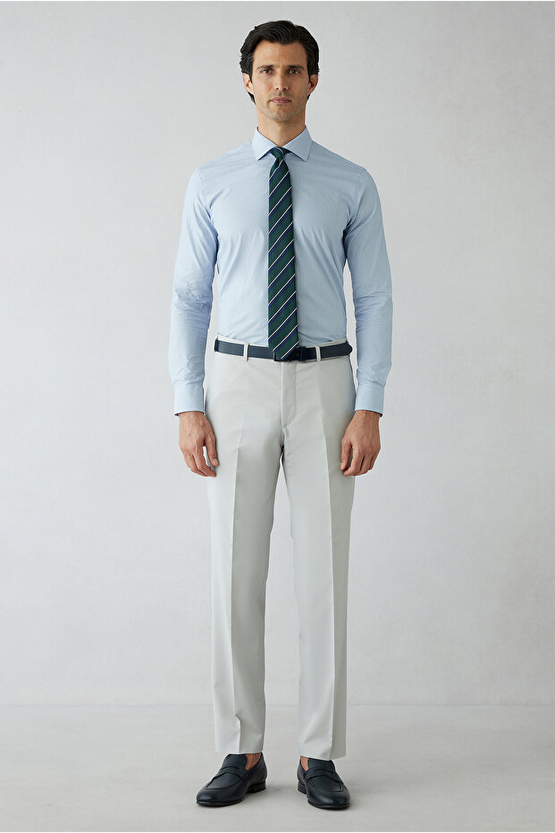 6 Drop Regular Fit Standard Cut Classic Fabric Trousers