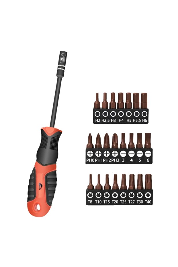 Red Snail 24 IN 1 24In1 Socket Screwdriver Set Magnetic Bit Cross Flat Shaped Screwdriver Head Detac