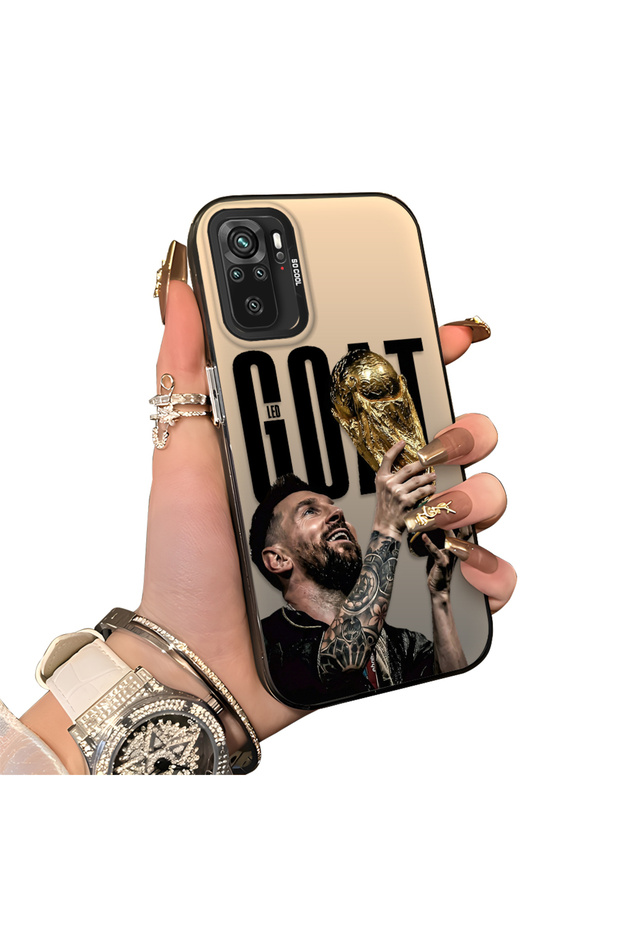 Xiaomi Redmi Note 10 4G/Note 10S Compatible Hard Acrylic Back Silicone Edge Lens Protection Football Player Case