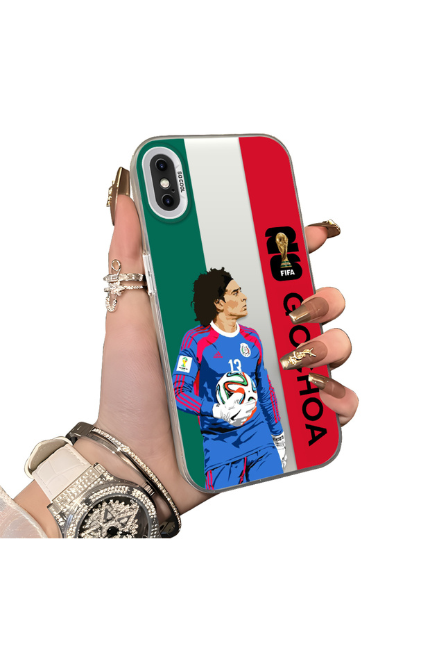 iPhone XS Max Compatible Hard Acrylic Back Silicon Edge Lens Protection Star Football Player Case