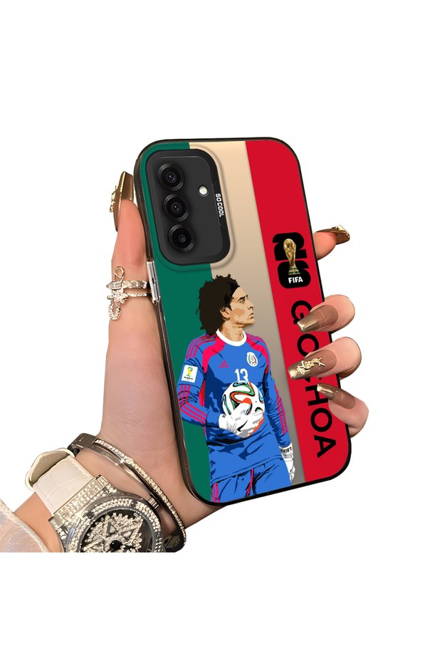 Samsung Galaxy A26 Compatible Hard Acrylic Back Silicone Edge Lens Protection Star Football Player Case