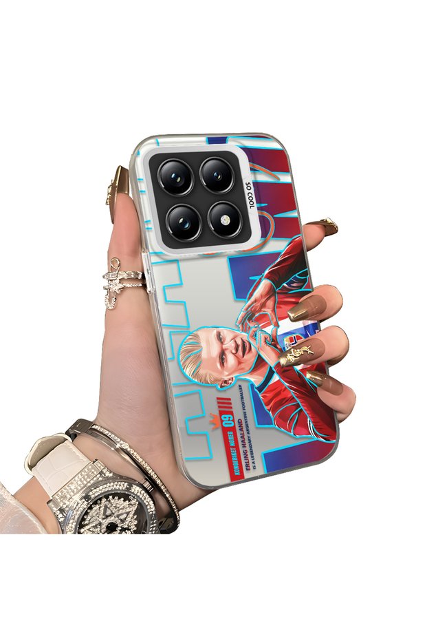 Xiaomi Mi 14t Pro Compatible Hard Acrylic Back Silicone Edge Lens Protection Haaland Case