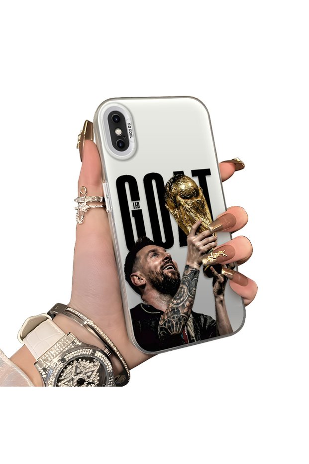 iPhone XS Max Compatible Hard Acrylic Back Silicon Edge Lens Protection Star Football Player Case