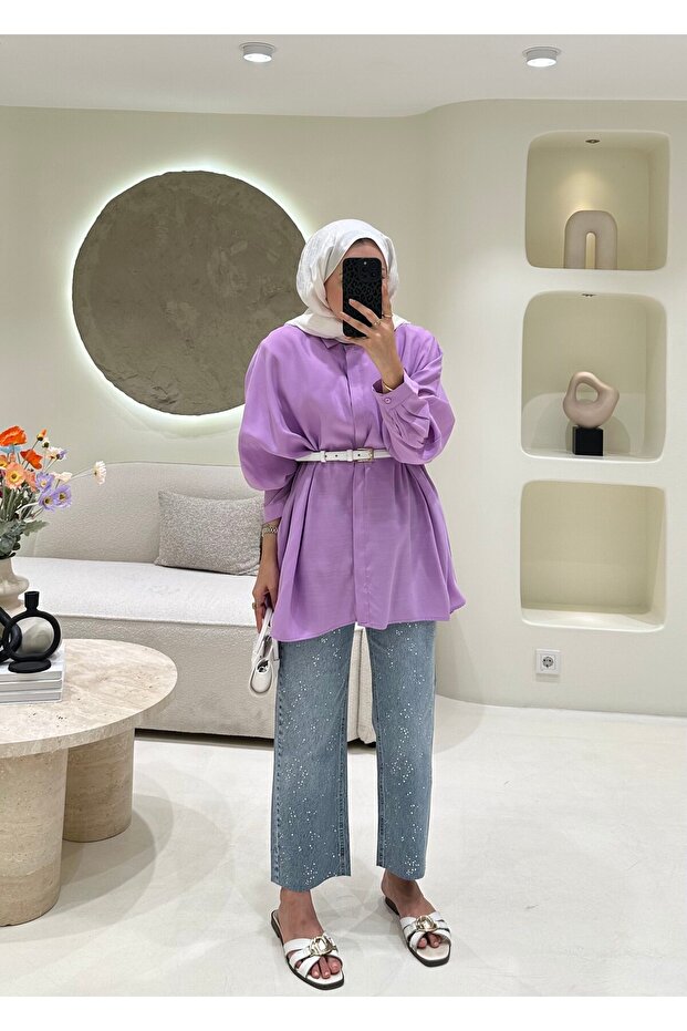 Oversize Tencel Shirt Lilac