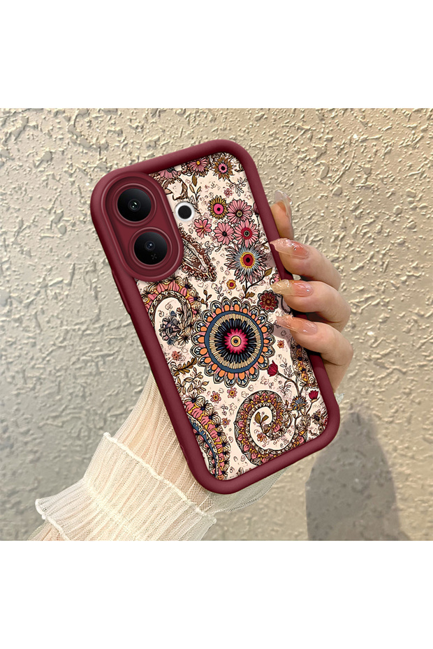 Vivo V60 Lite 4G/5G Compatible Retro Ethnic Floral Print Shock-Absorbing Daily Protective Case