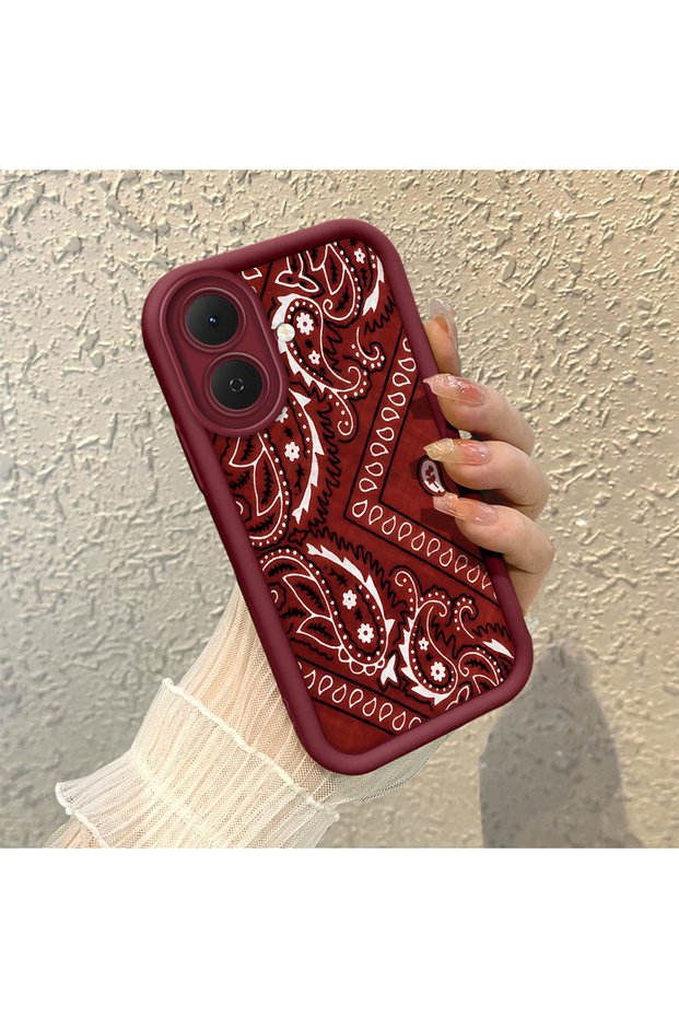 Tecno Spark Go 2 Compatible Retro Carpet Collage Aesthetic Printed Shock-Absorbing Daily Protective Case